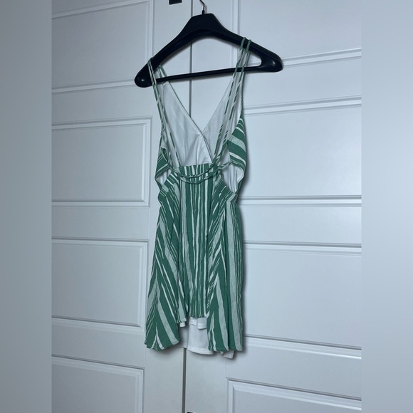 Lulu’s Oceanside Adventure Striped Backless Skater Dress Green - Picture 6 of 11